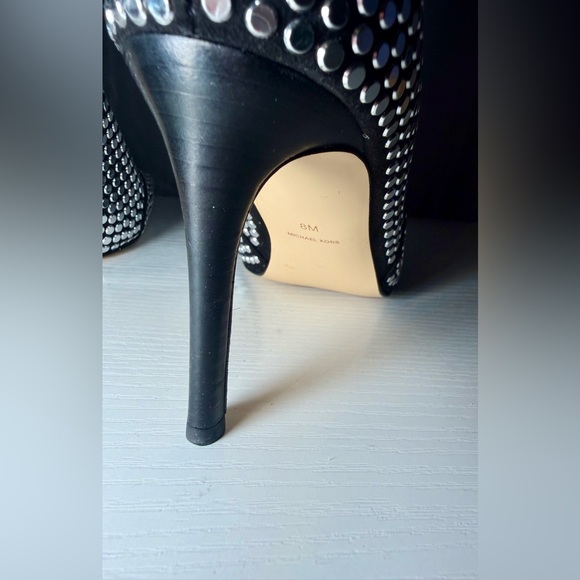 Michael Kors Dawn Silver studded Heeled Boots - Picture 9 of 16
